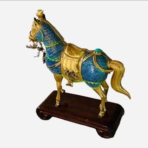 Sterling Silver Turquoise handmade horse figurine Vintage